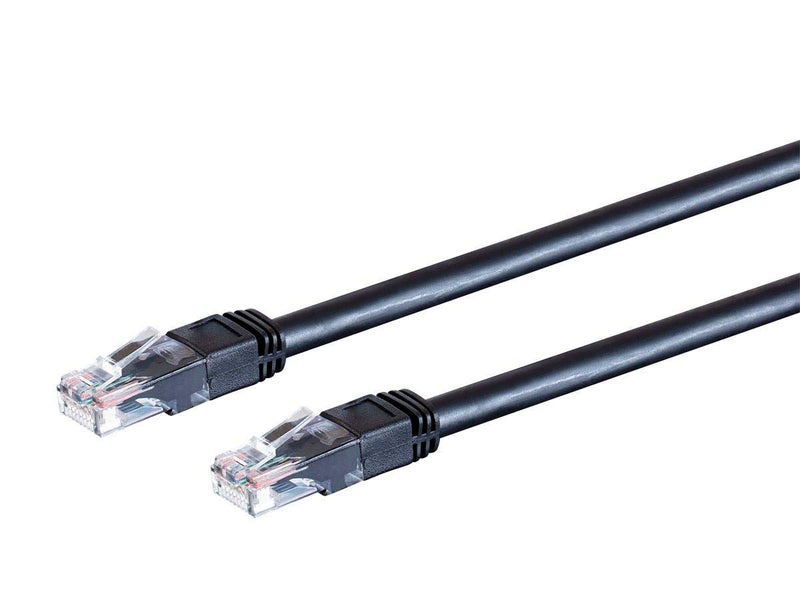 Monoprice Cat6 Ethernet Patch Cable - Outdoor Rated, Snagless RJ45, Stranded, 550MHz, UTP, 24AWG, 100 Feet, Black - Image 1